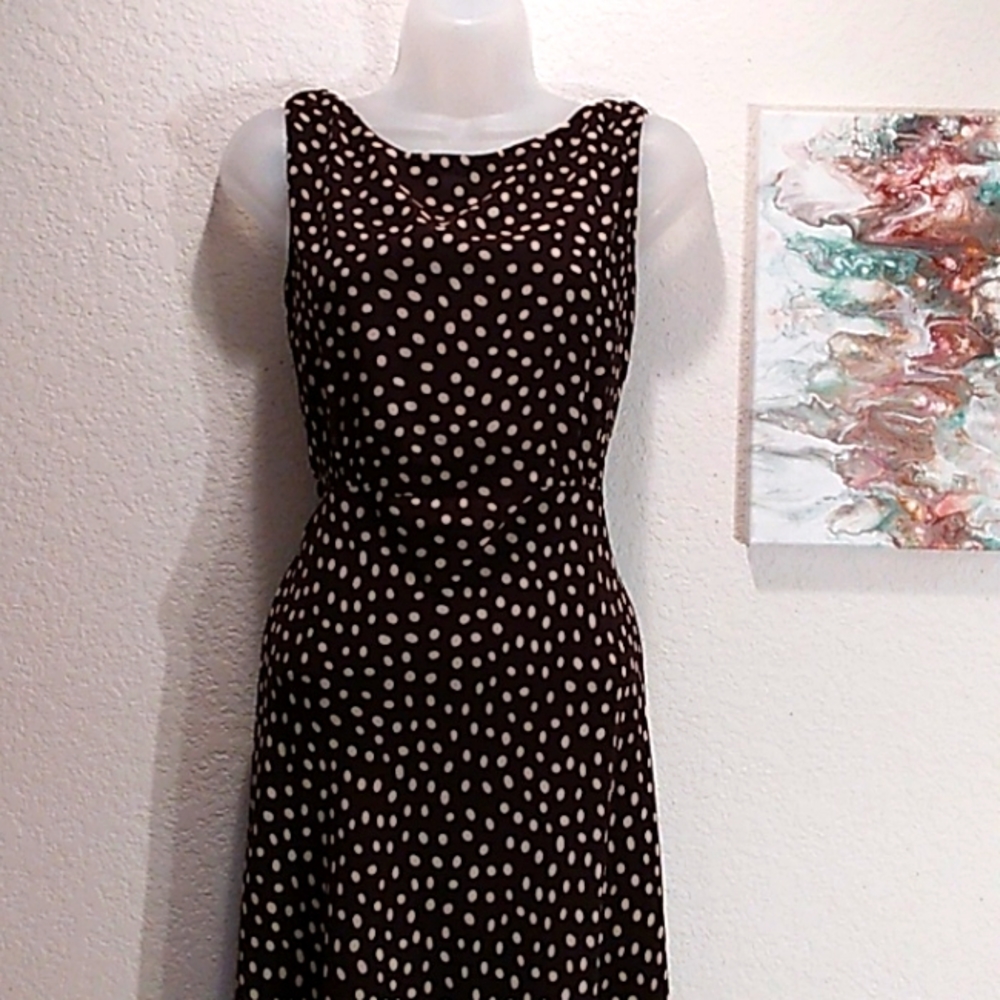 STEPHANIE CHARLES DOUBLE LAYER CHIFFON POLKA DOT MAXI DRESS